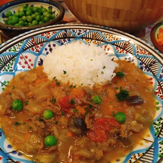 簡単絶品！牛こま肉とナスのトマト煮込み☆